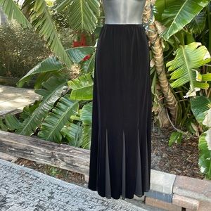 Velvet trumpet maxi skirt